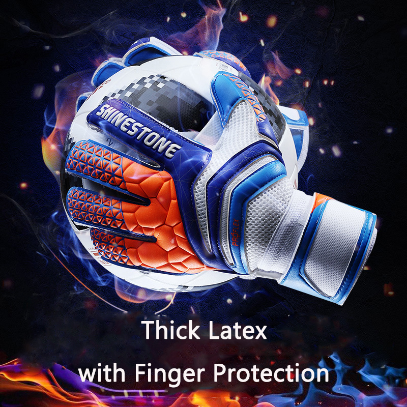 Men Professional Football Goalkeeper Gloves Finger Protection Goal Thickened Latex Soccer Gloves for futbol futebol Goalkeeper
