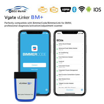 Vgate vLinker BM+ ELM327 V2.2 For BMW Scanner Bluetooth 4.0 wifi OBD 2 OBD2 Car Diagnostic ELM 327 Auto Tool For BMW Bimmercode