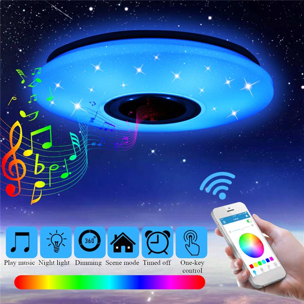 200W Modern RGB LED Ceiling Lights Home lighting APP bluetooth Music Light Bedroom Lamps Smart Ceiling Lamp+Remote Control