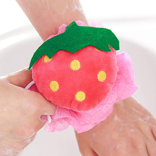 1Pcs Soft Fruit Shape Bath Puff Shower Sponge Body Foam Bubble Net Ball Body Scrub