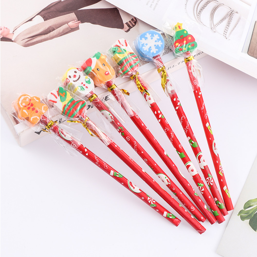 3/5Pcs Christmas Pencils Santa Claus Snowman Pen Students Stationery School Office Supplies New Gifts Writing Instruments