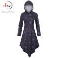 Women Autumn Winter Long Sleeve Print Halloween Dress Casual Hooded A-line Irregular Party Dresses Vestidos Robe Femme Plus Size