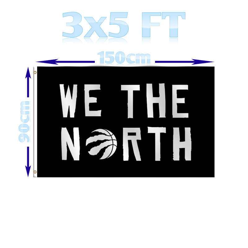 BENFACTORY Store 3x5 Ft Toronto Basketball Team Logo We The North Flag Single Layer 100D Polyester with Brass Grommets