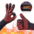 1 Pair Kitchen Fireproof Gloves Heat Resistant Thick Silicone Cooking Baking Barbecue Oven Gloves BBQ Grill Mittens Kitchen Tool