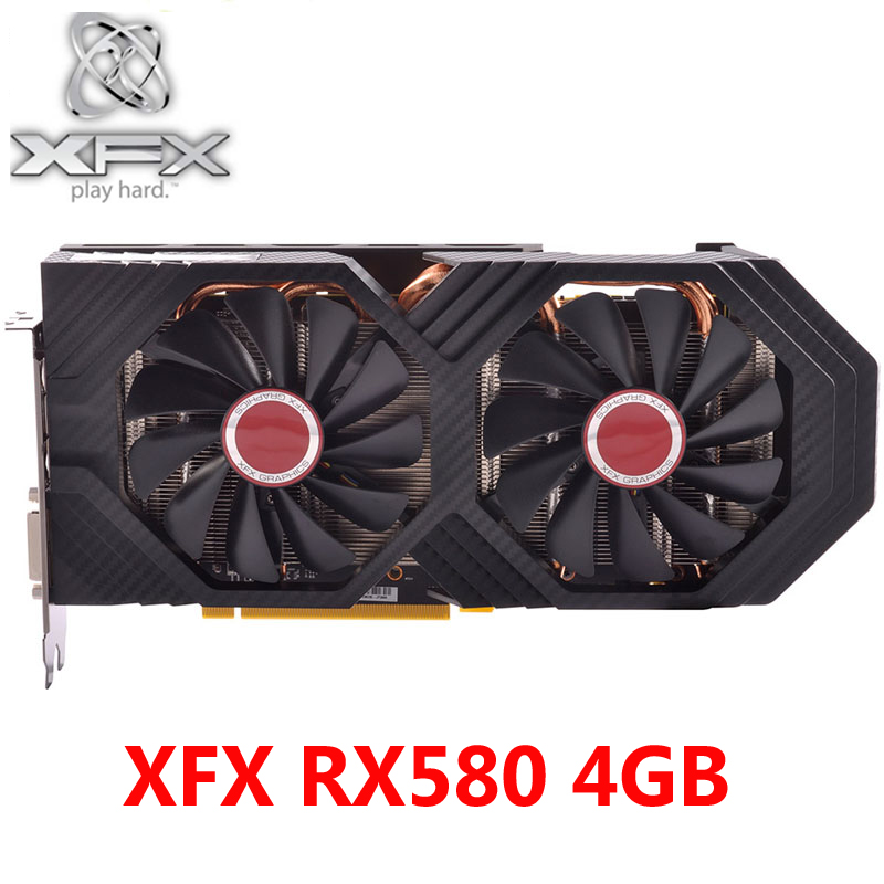 XFX RX 580 4GB Graphics Cards 256Bit GDDR5 Video Cards for AMD RX 500 series VGA RX580 4GB RX 580 8000MHz/8100MHz HDMI DVI Used