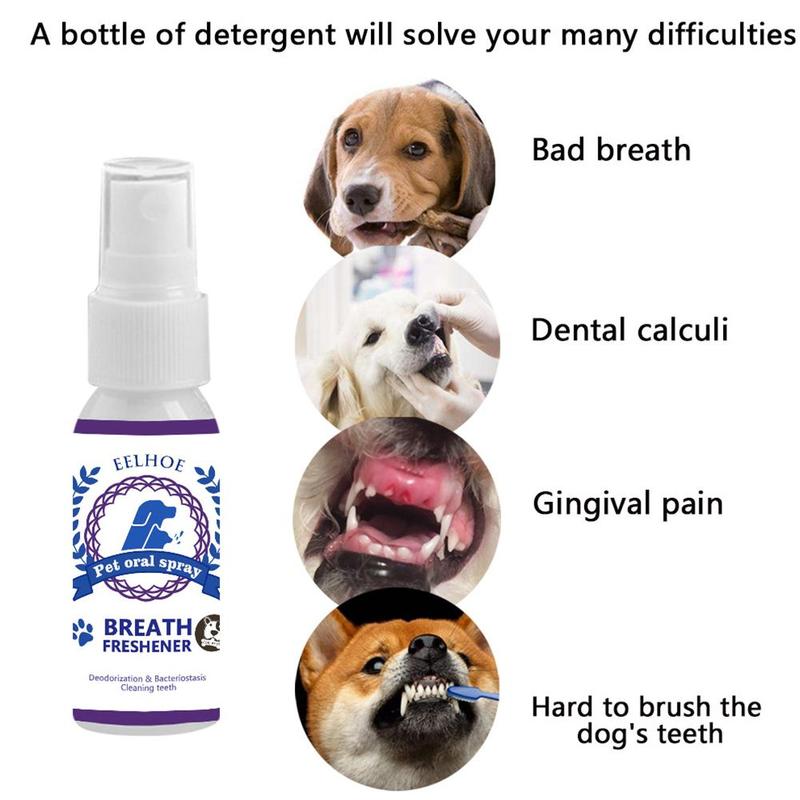 30/60ml Pet Care Mouthwash Spray Dog Cat Teeth Breath Cleaning Freshener Mouth Cleaner Supplies Of Eliminate Bad Breath Tartar