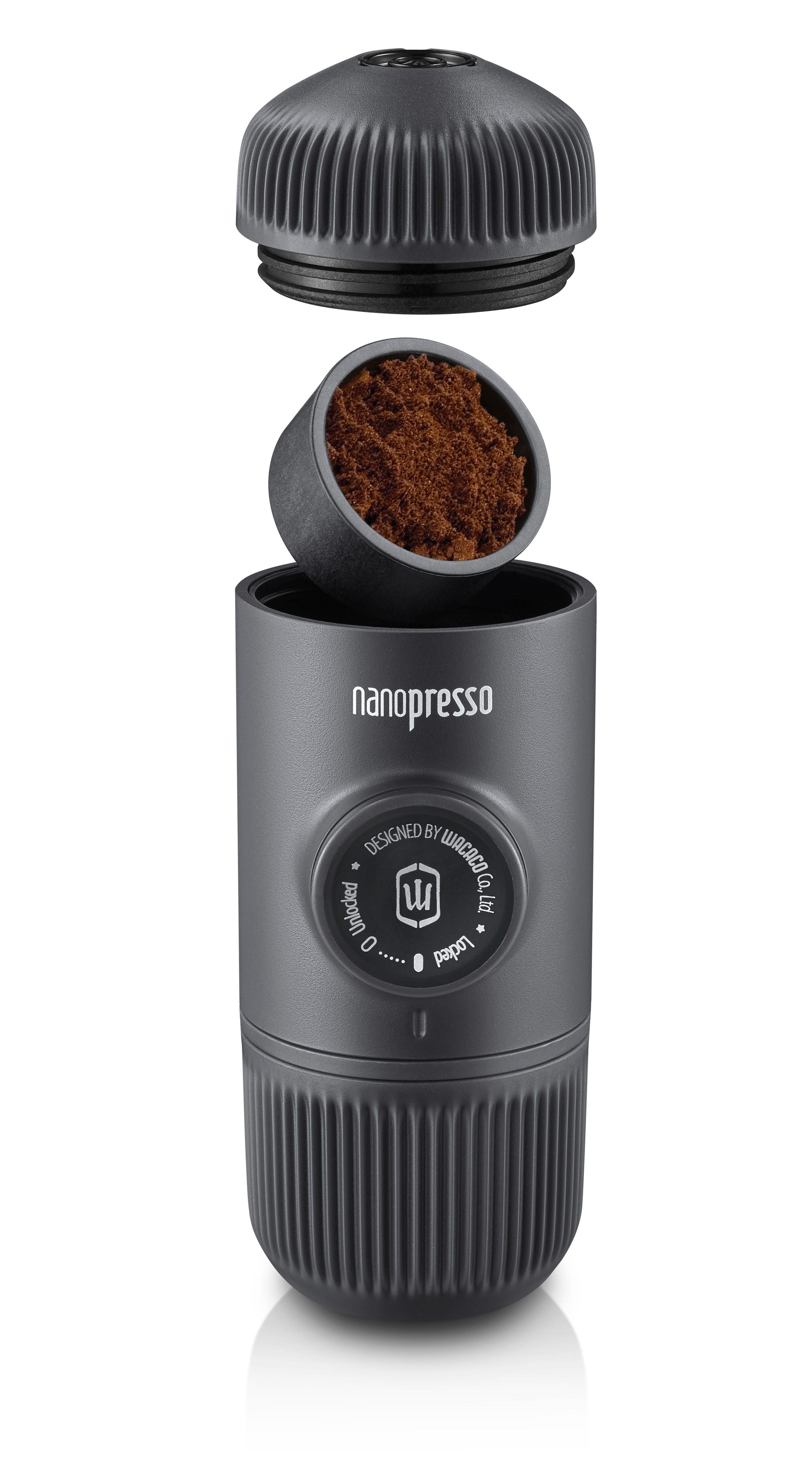 Wacaco Nanopresso Portable Espresso Machine, Upgrade Version of Minipresso, 18 Bar Pressure, Extra Small Travel Coffee Maker.