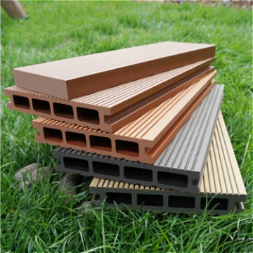 One Piece 1m*14.6cm*2.4cm Out Door Plastic Wood Flooring Eco Friendly Wood Plastic Composite Decking Tiles Customizable Length