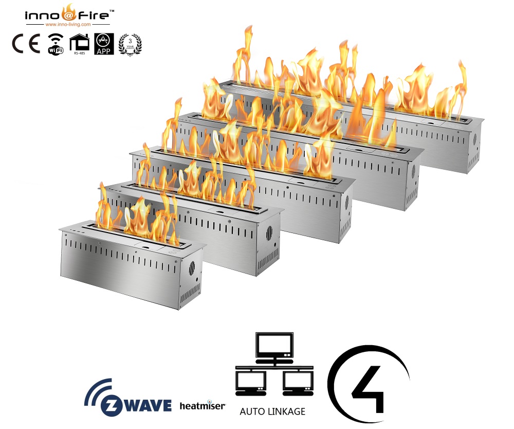 Inno-living fire 36 inch chimenea electrica ethanol wall insert modern smart fireplace