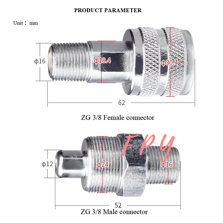 1Pc 3/8'' NPT Hydraulic quick coupler Hydraulic tools accessories hydraulic quick couplings set zg3/8