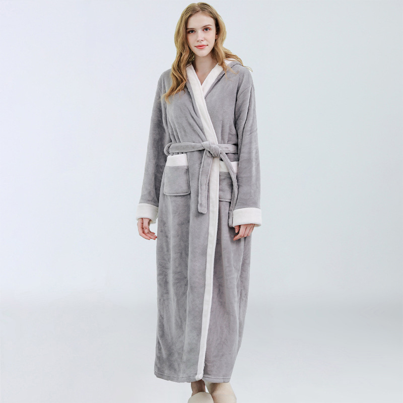 2020 Autumn Winter Flanne Bath Robes for Women Warm Long Pajamas Bathrobe Women's Sleepwear Plush Bath Robe Female Nightgown