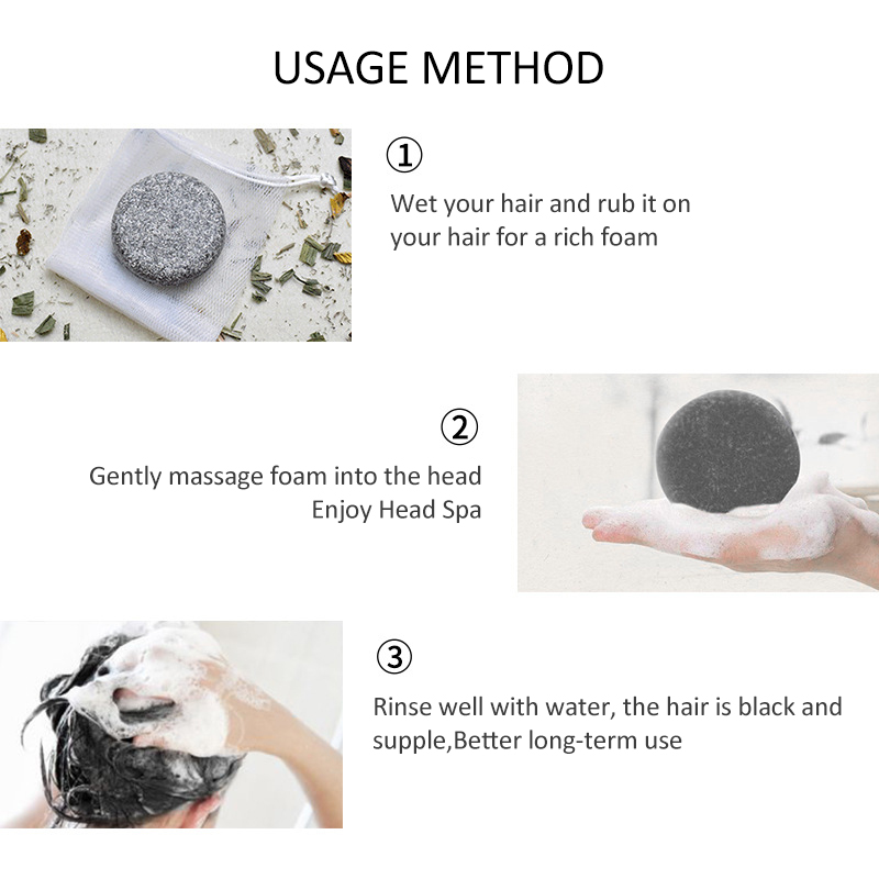 1pcs Shampoo Soap Polygonum Multiflorum Oil Control Anti-dandruff Black Sesame Soothing Scalp Cleansing Soap 55g Hair Care TSLM1