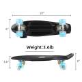 22inch Skate Board Flashing Light Mini Skateboard Plastic Longboard Four-wheel Fishboard Street Outdoor Sports For Girl Boy