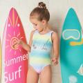 Julysand Swimwear Kids Coconut Tree Printed Colourful Splicing Children BathingSuit Fitness High-end One Piece Swimsuit for Girl