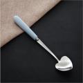 1pc stainless steel ceramic handle Coffee & Tea Spoon Love Heart Shaped Stirring Spoon Dinnerware Kitchen Accessories