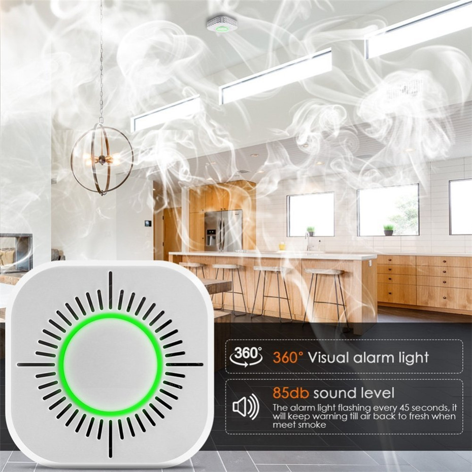 Wireless Alarm Smoke Detector RF433 Sensor Fire Equipment For Smart Home Remote