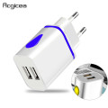 Dual USB Charger 5V 2.1A Mobile Phone Charger for iphone Samsung Huawei Xiaomi Redmi LED Light Charging Adapter Wall Chargers