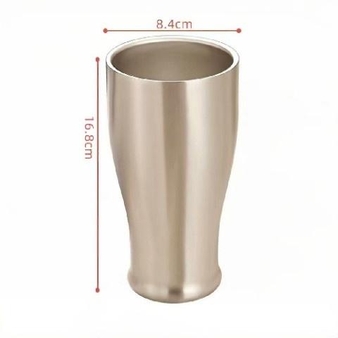 Stainless steel beer cup.