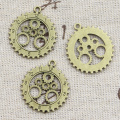 6pcs Charms Punk Gear Mechanical Clock Watch 28x25mm Antique Bronze Silver Color Plated Pendants Making DIY Handmade Tibetan