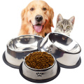 Pet Dog Bowls Puppy Paw Print Stainless Steel Non-slip Feeding Bowl Anti-bite Food Water Feeder for Dog Eating Dish Pet Supplies