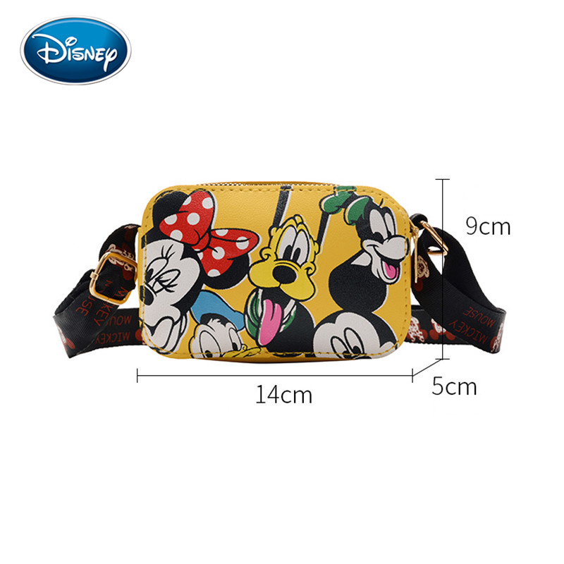 Disney PU Mickey Minnie Printed Children's Bag Mini Shoulder Bag Cartoon Anime Baby Accessories Bag Girls Messenger Bag