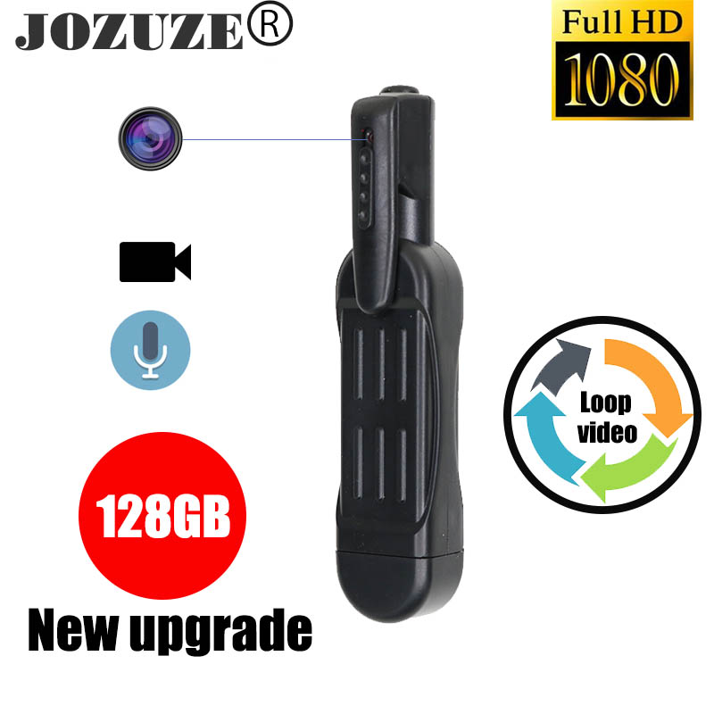 JOZUZE T189 Mini Camera HD 1080P Camera Wearable Body Pen Camera Digital Mini DVR Small DV Camcorder Micro Camera Support 128GB