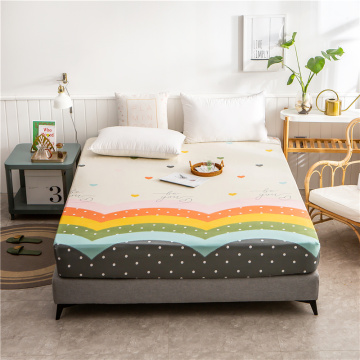 QianTing New Product 1pcs 100% Cotton Printing bed mattress set with four corners and elastic band sheets