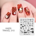 KADS New Nail Art Stamping Template Travel Style Printing Stamp Plates DIY Manicure Stamping Stencil Tool Stainless Steel