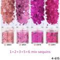 10ml/bottlePeonyRose Series Charm Pigment Nail Art Sequins Holographic Nails Accessories Nailart Powder Glitter Chameleon Effect