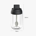 250ML Transparent Glass Jars For Spices Pepper Cruet Bottle Household Spoon Cover Condiment Jar Cookware Kitchen Accessories