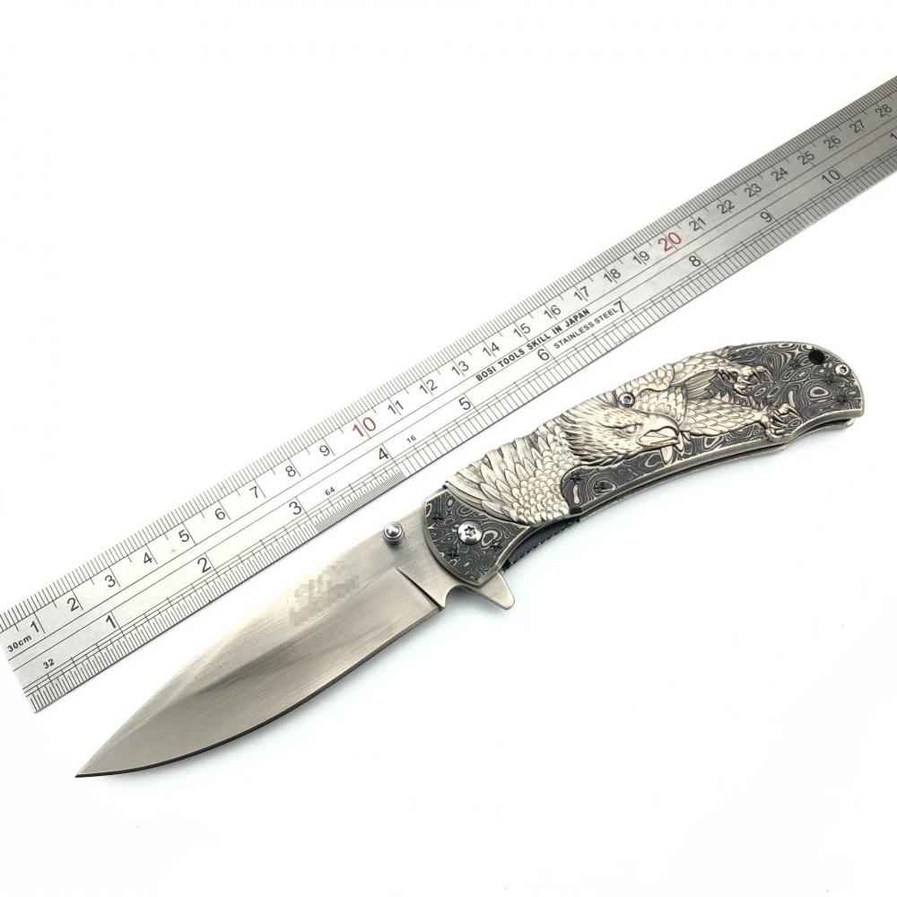 Embossed Flying Eagle Semi Automatic Folding Knife