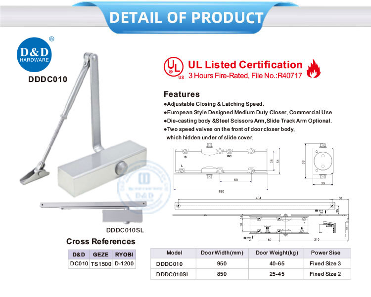 UL Listed Automatic Door Closer