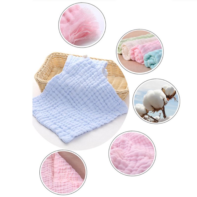 6 Layers Cotton Gauze Baby Face Towel Soft Muslin Cloths Infant Feeding Saliva Towels Handkerchief