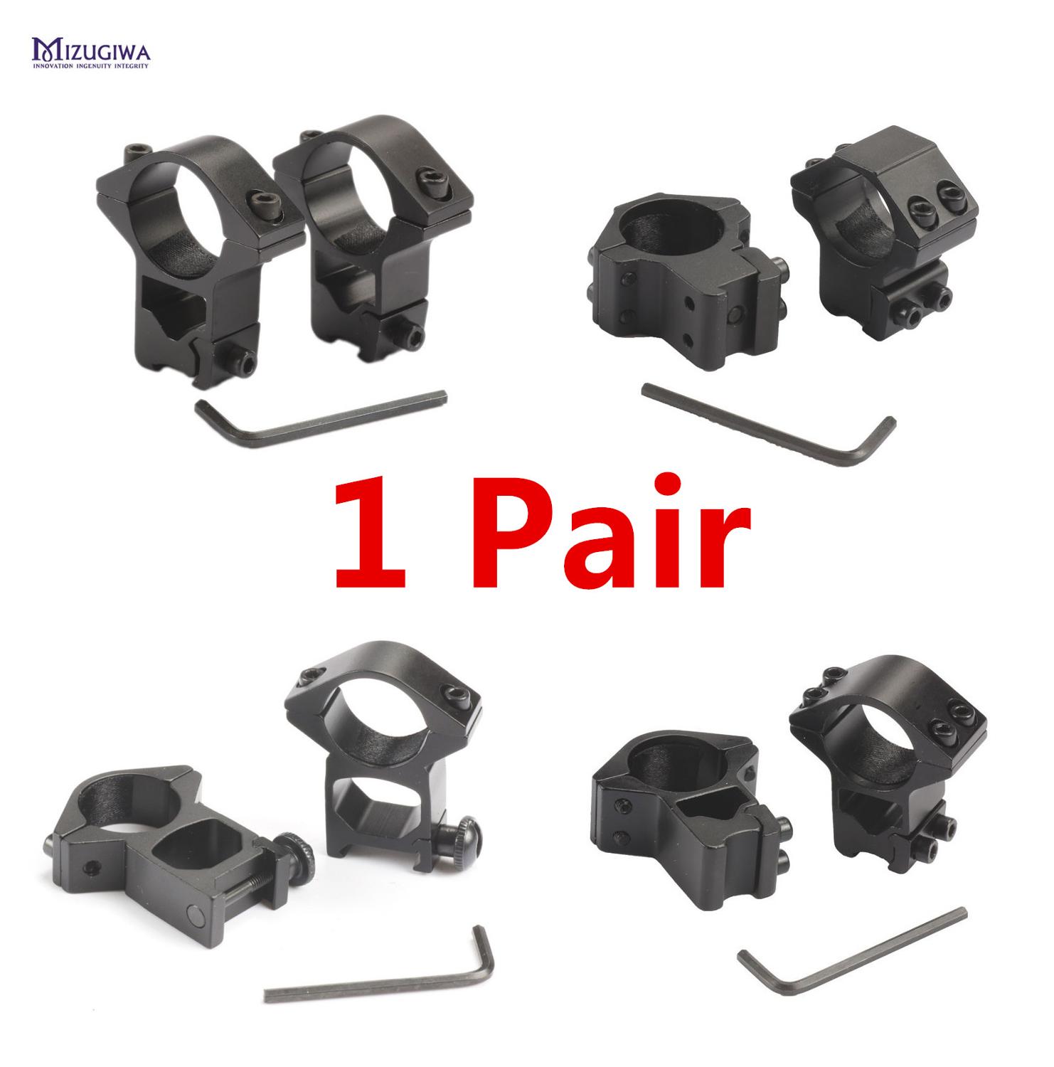 1 Pair MIZUGIWA Scope Mount Rings 25.4mm / 30mm Weaver 11mm / 20mm Picatinny Rail For Optics Sight Pistol Airsoft Accessories