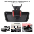 Black ABS Cell Mobile Phone Ipad Holder Car GPS Bracket Dash Mount Holder Storage Organizer Box for Jeep Wrangler JK 2012-2017