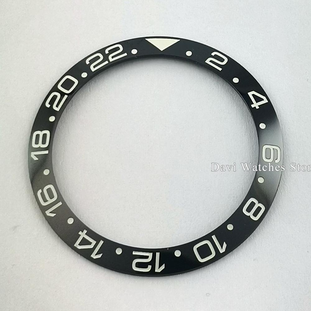 Watch Bezel Insert 38mm Super Luminous Black/blue/green Ceramic Bezel Ring Insert Watch Parts Fits For 40mm GMT Watches