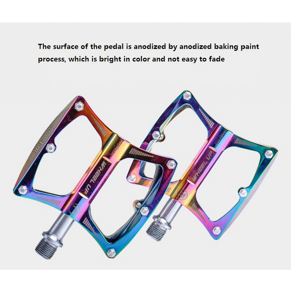 Ultralight Bicycle Pedal Colorful MTB Mountain Bike Pedals Bearing Aluminum Alloy Anti-slip Rainbow Bicycle Flat Pedal Bike Part