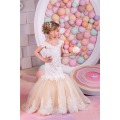Alibaba Custom made Latest Children design Beauty Pageant Birthday Lace Mermaid Flower Girl Dresses LF45