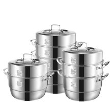 100% 304 Stainless steel Double boilers kitchen cookware soup stew pot pan steaming pot bottom Smoldering pot Steamed buns