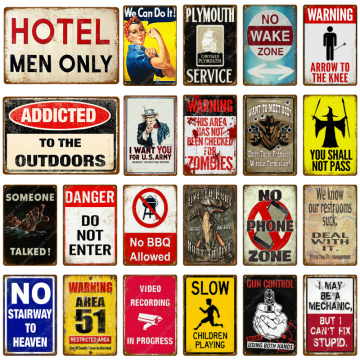 No Wake Zone Metal Tin Signs Danger Do Not Enter Vintage Wall Plate For Pub Bar Club Home Hotel Decor Retro Warning Poster