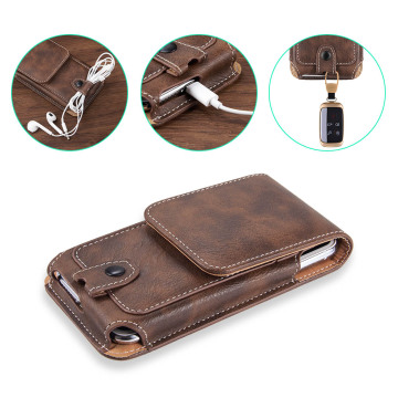 Universal Smartphone Bag Belt Clip Pouch For Iphone 12 11 Pro Max Business Leather Case For Iphone 7 8 6s Plus XR Xs Holster