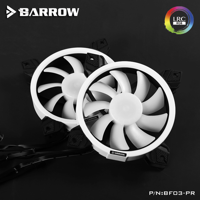 Barrow BF03-PR LRC RGB v2 Lighting PWM Water Cooling Radiator Fans , Hydraulic Bearings , Adjustable Ring Lighting