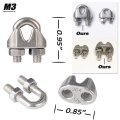 304 Stainless Steel Turnbuckle M6 Wire Rope Tension Tensioner Strainer and M3 Wire Rope Clips, 1/8 Inch Cable Railing Kit for Wo