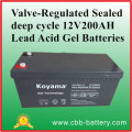 Valve-Regulated Sealed Deep Cycle 12V200ah Lead Acid Gel Batteries