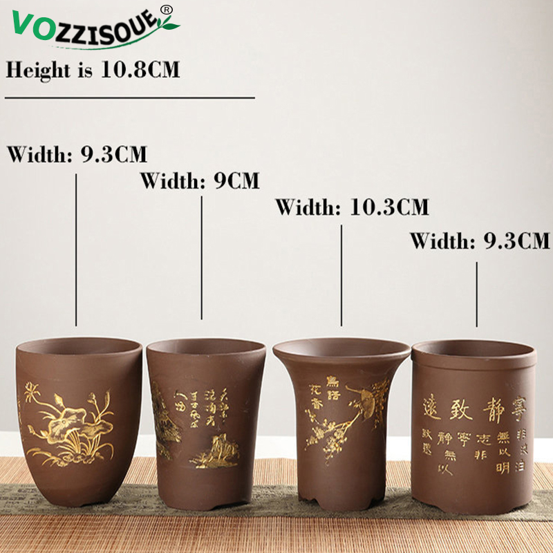 Chinese Handmade Indoor Plant Bonsai Cactus Succulent Ceramic Planter Terracotta Vase Home Decorative Flower Pots for Orchids