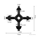 4 Way Drill Press Chuck Key Size 3/8" 1/2" Chucks Universal Combination Hand