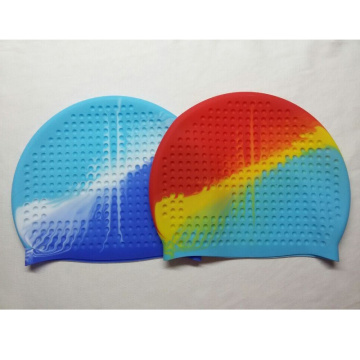 Free Size Waterproof Silicone Swimming Cap Colorful Mix-Color Fashion Adult Swim Caps Newest Stretchable Comfortable Bathing Hat