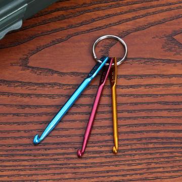 3pcs Aluminum Crochet Hooks Knitting Needle Set Hot Mixed Knit Needle Keychain for Yarn Sweater Weave Sewing Machine Craft Tools