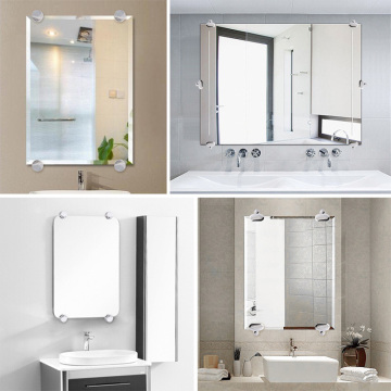 4Pcs Glass Clamp Bathroom Mirror Clips Zinc Alloy Glass Clip Shelf Support Brackets Holder AUG889
