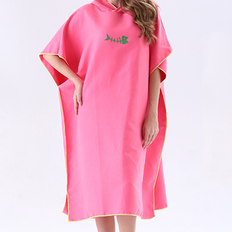 New Quick Drying Changing Robe Bath Towel Outdoor Adult Hooded Beach Towel Poncho Women Men Bathrobe Towels Swimsuit Cloak